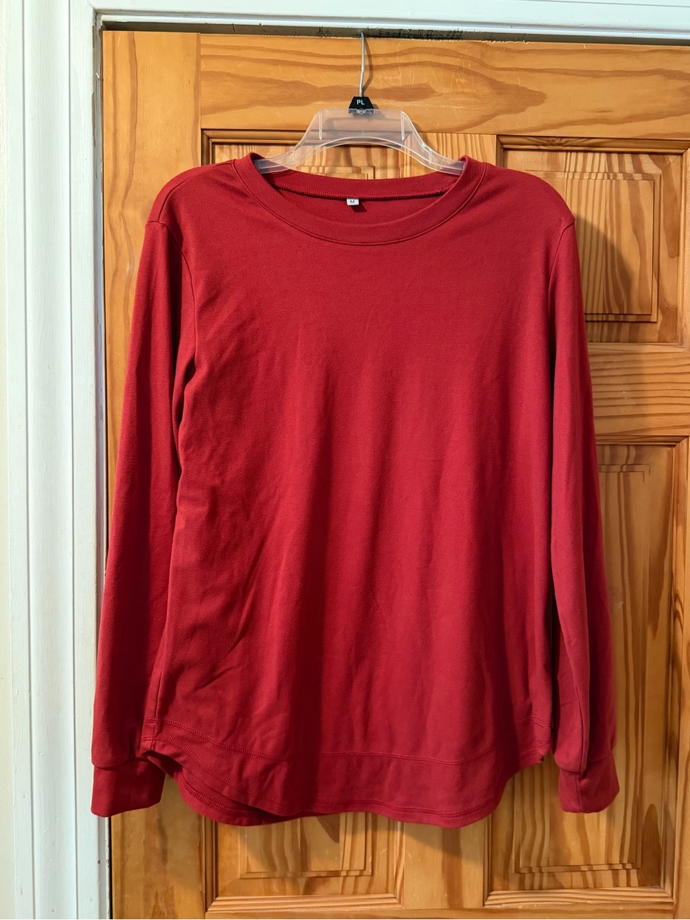 Amazon Women's Red Long Sleeve Tunic Top